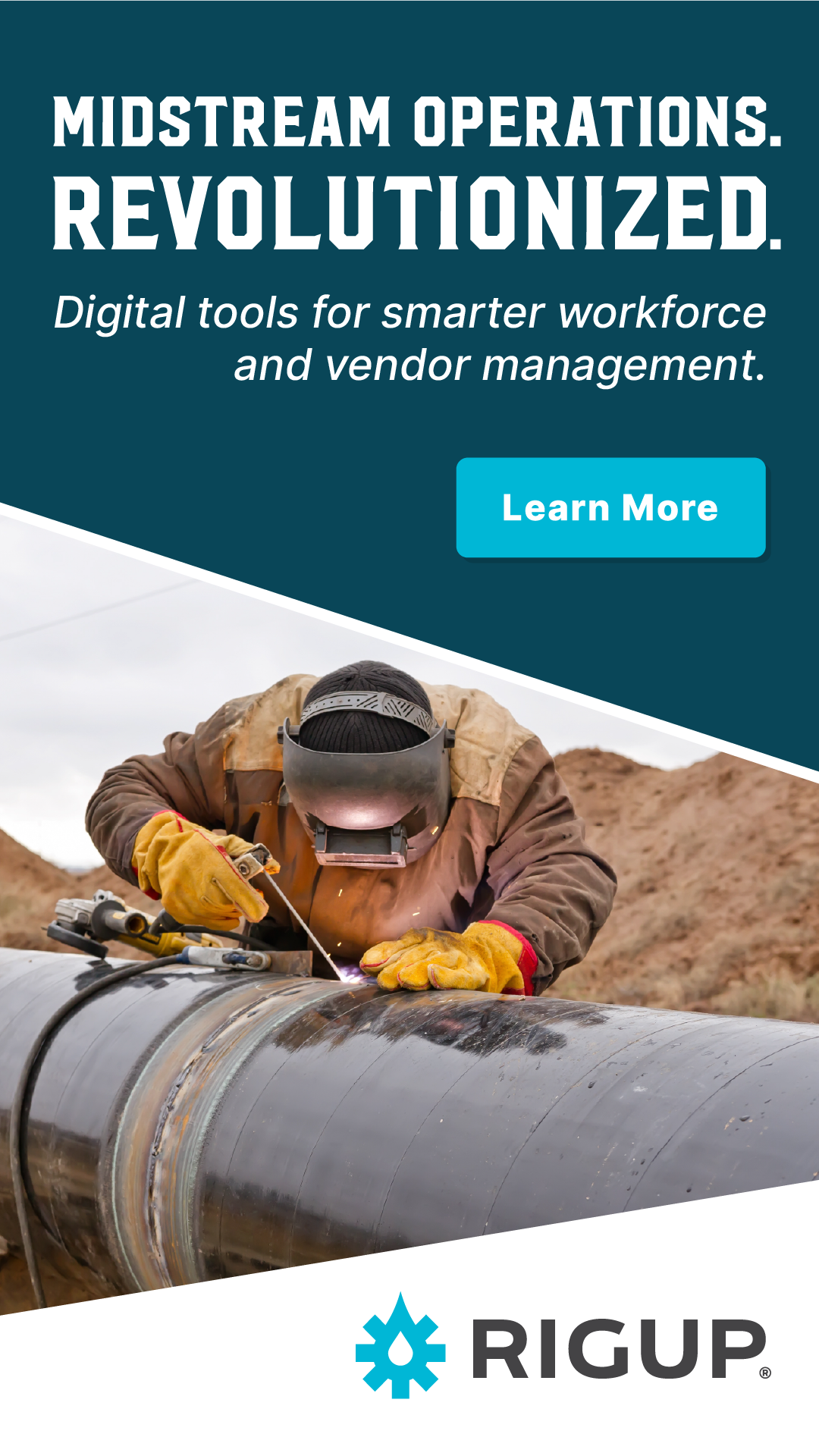 Midstream Oil & Gas display ad for RigUp